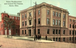 Circa 1910 Police HQs &  Central Fire Station Postcard