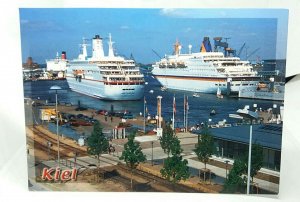 Kiel Harbour Germany MS Deutschland &  MS Europa Cruise Ships  Postcard