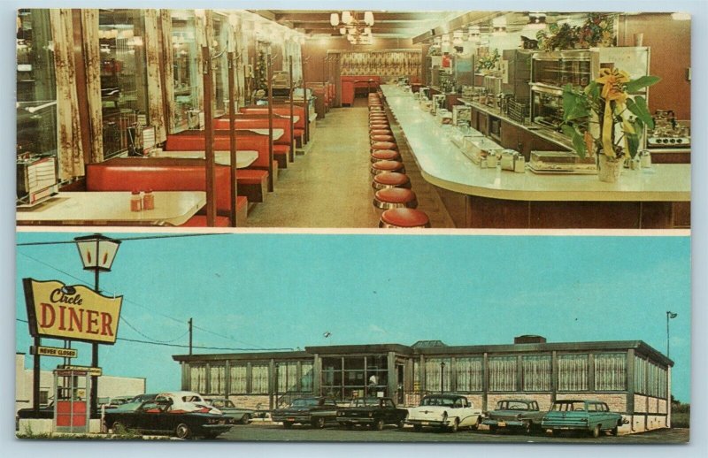 Postcard NJ Flemington New Jersey Circle Diner Restaurant Vintage AD3