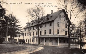 Burlington Wisconsin The Antlers Hotel, Real Photo Vintage Postcard U13975