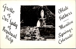 RPPC Grotto of Our Lady Perpetual Help, Manitou Springs CO Vintage Postcard X44