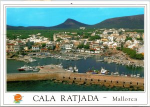 VINTAGE CONTINENTAL SIZE POSTCARD CALA RATJADA PORT MALLORCA SPAIN