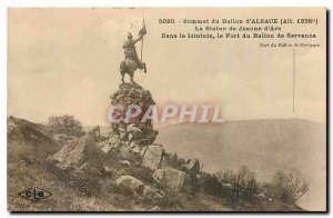 Old Postcard Summit Ballon d'Alsace The Statue of Joan of Arc in the distant ...