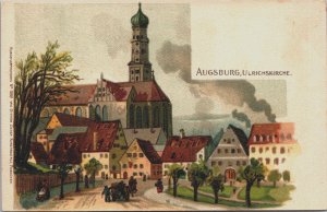 Germany Augsburg Ulrichskirche Vintage Postcard C142