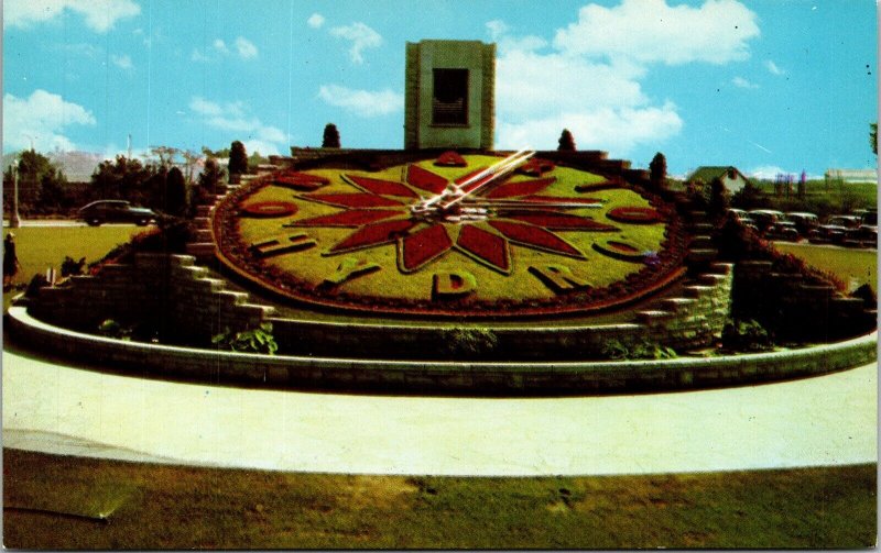 Sir Adam Beck Floral Clock Queenston Niagara Falls Canada CA Postcard Vintage 