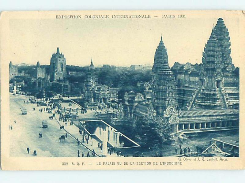 1931 postcard INDOCHINA EXHIBIT AT EXPO Paris France hn6337