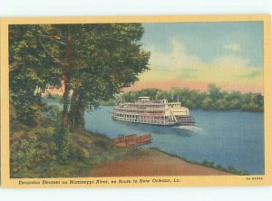 Pre-chrome BOAT SCENE New Orleans Louisiana LA AF4997