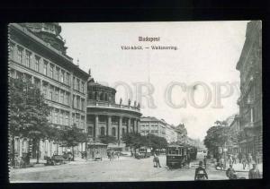 213552 HUNGARY BUDAPEST Waitznerring TRAMS Vintage postcard