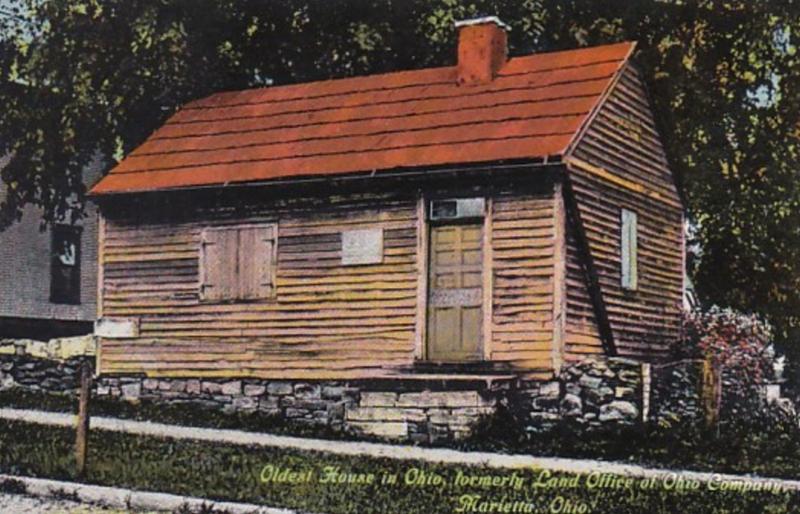 Ohio Marietta Oldest House In Ohio Formerly Land Office At Ohio Company Curteich