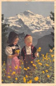 B99348 berner tracht switzerland boy and girl   types ethnics folklore