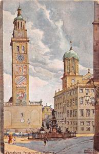B26571 Richard Wagner illustration Augsburg Perlachturm und Rathaus
