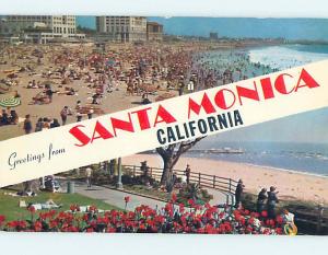 Unused Pre-1980 GREETINGS FROM BEACH Santa Monica California CA M6778