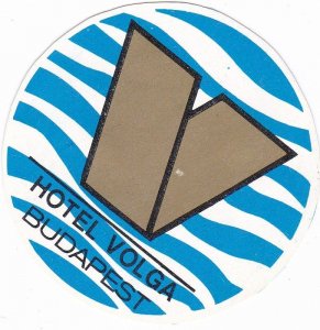 Hungary Budapest Hotel Volga Small Luggage Label sk4124