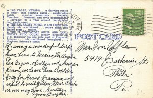 Las Vegas NV Sal Sageu Hotel El Trovatore Autel Duo Linen Postcard