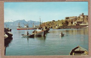 P1339 vintage RPPC postcard unused harbor @ antalya turkey boats ship etc