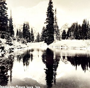 RPPC Mount Rainier And Mirror Lake Ellis 1920s Washington Pacific NW PCBG6C