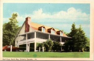 Postcard ON North Bay Golf Club Classic Car 1940s K62