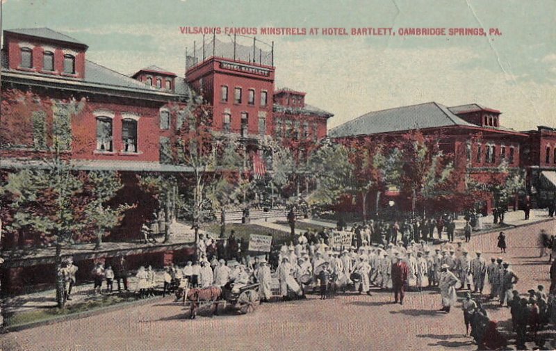 Postcard Vilsack's Minstrels Hotel Bartlett Cambridge Springs PA