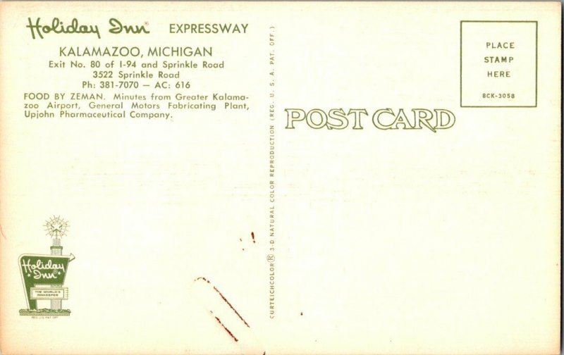 Holiday Inn Expressway Kalamazoo Michigan Vintage Postcard Standard View Card 