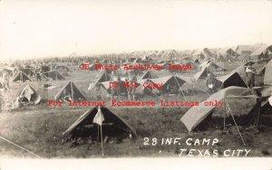 Mexico Border War, RPPC, US Army 28th Infantry Camp, Texas City, Photo