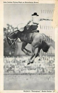 Sherman Texas 1943 Postcard John Jordan Flying High Strawberry Roan Rodeo