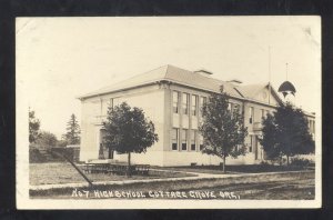 RPPC COTTAGE GROVE OREGON HIGH SCHOOL BUILDING VINTAGE REAL PHOTO POSTCARD