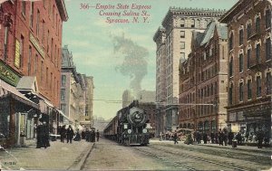 Syracuse NY Salina Street, Empire State Express, Steam Train, New York 1912