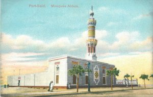 Postcard Africa EGYPT Port Said Mosquee Abbos minaret