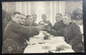 Mint Germany  Real picture Postcard RPPC Military Soldiers Toast 