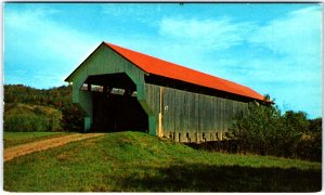 VINTAGE POSTCARD COVERED BRIDGE AT MT. MANSFIELD CAMBRIDGE VERMONT