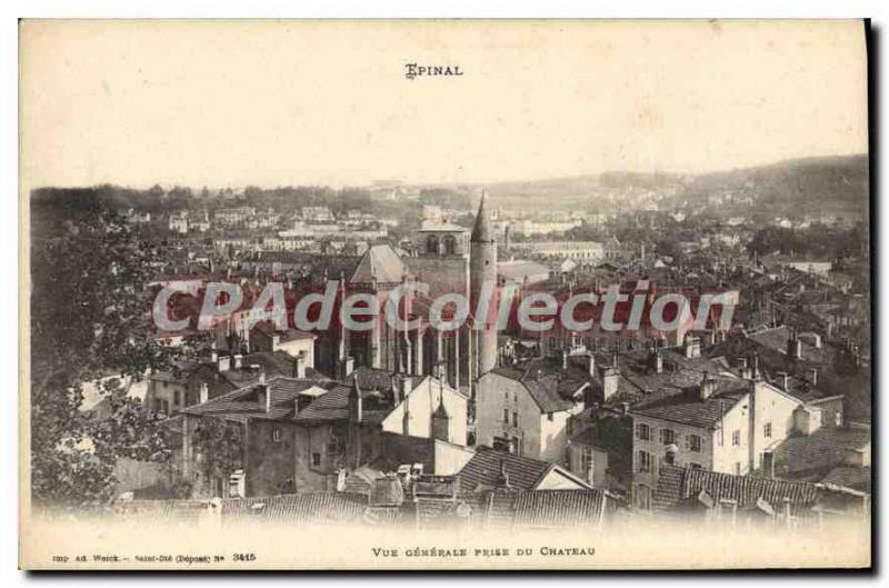 Old Postcard Epinal Vue Generale taken Du Chateau