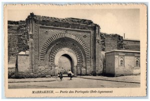 c1940's Portuguese Gate (Bab-Aguenaou) Marrakech Morocco Antique Postcard