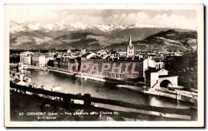 Grenoble Old Postcard General view and the chain Belledonne