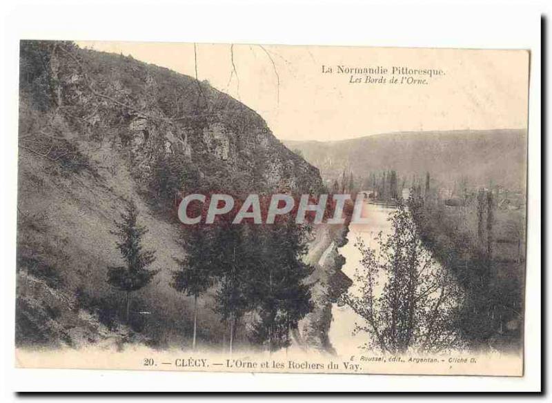 The Banks of lOrne Clecy Old Postcard L & # 39Orne and rocks of Vay