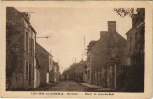 CPA LIGNIERES-la-DOUCELLE - Route de Joue du Bois (123532)