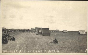 WWI US Invasion of Russia 1918 27th Infantry Camp Siberia Real Photo Postcard