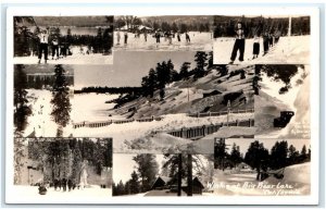 RPPC BIG BEAR LAKE, CA ~  9 WINTER SCENES Around LAKE  c1940s Frasher? Postcard