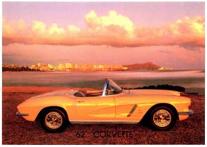 1962 Autobahn Graphics Gold Corvette Convertible 5 x 7, postcard