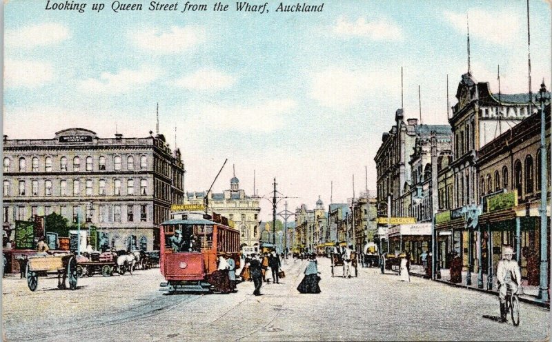 Queen Street Auckland NZ Waverley Hotel Onehunga Unused G&G Series Postcard E69