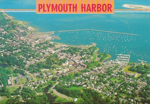 Massachusetts Plymouth Aerial View Of The Harbor