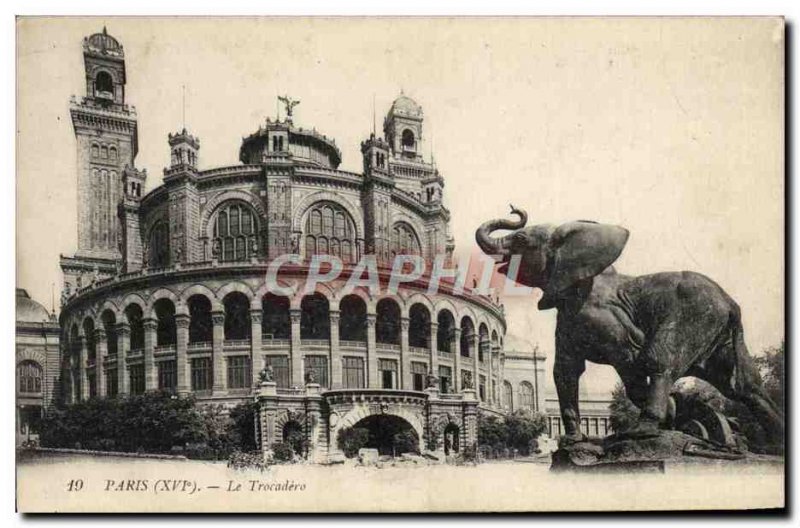 Old Postcard Paris Trocadero Elephant