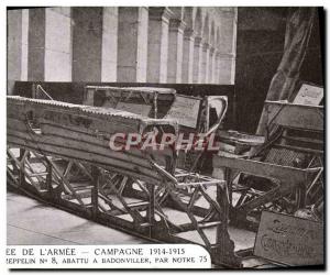 Old Postcard Militaria Paris Museum of Debris & # 39armee n8 Zeppelin was sho...