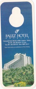 Turkey Antalaya Falez Hotel Vintage Luggage Label sk3050