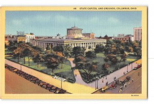 Columbus Ohio OH Postcard 1930-1950 State Capitol and Grounds