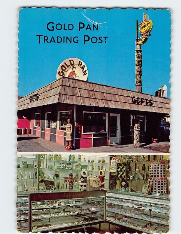 Postcard Gold Pan Trading Post, Fairbanks, Alaska
