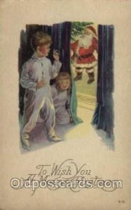 Santa Claus, Christmas  Unused big crease bottom edge to left edge, light tea...