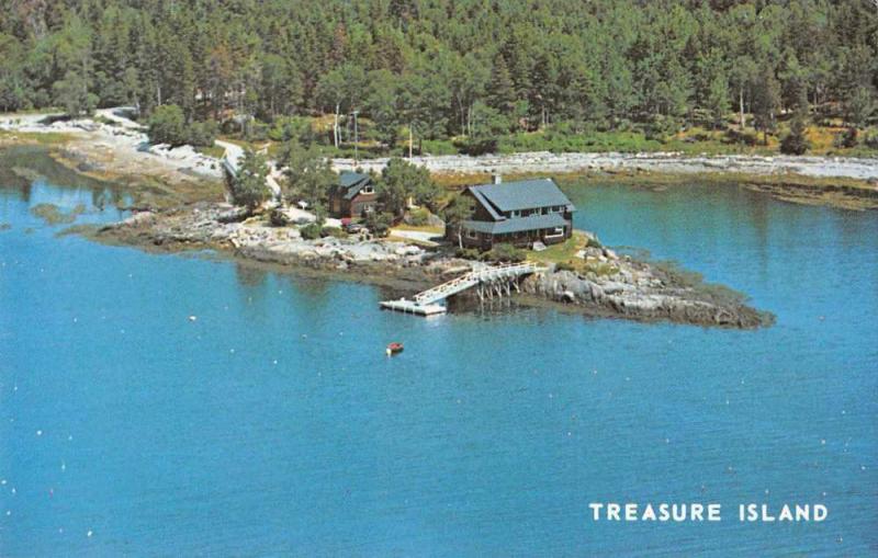 East Boothbay Maine Treasure Island Aerial View Vintage Postcard JA4741421