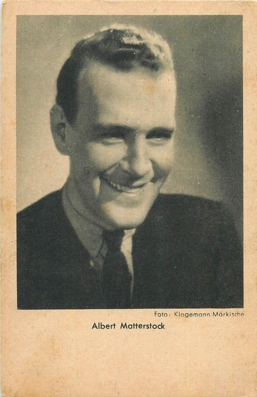 Stage & screen actors postcard Albert Matterstock  1940s cinema stars history