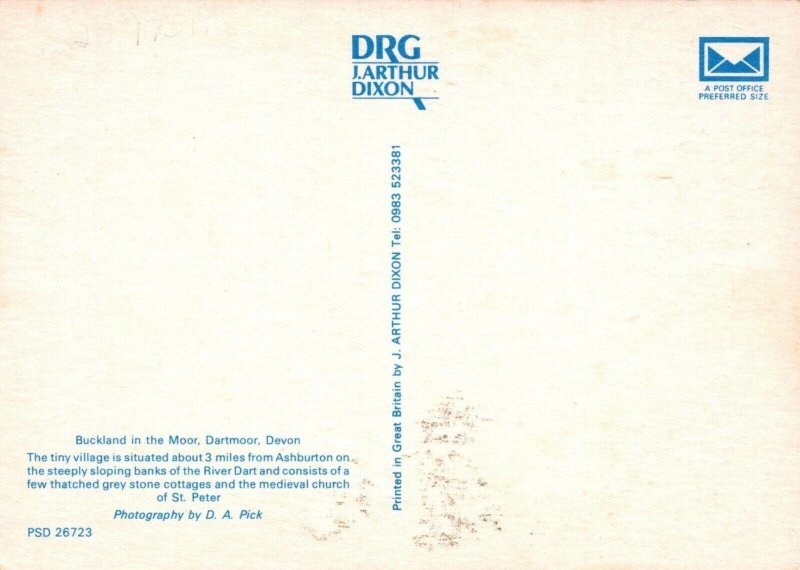 Devon Postcard - Buckland In The Moor, Dartmoor  RRR89