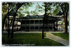 c1910's Pavillion At Riverside Park Sioux City Iowa IA Posted Antique Postcard